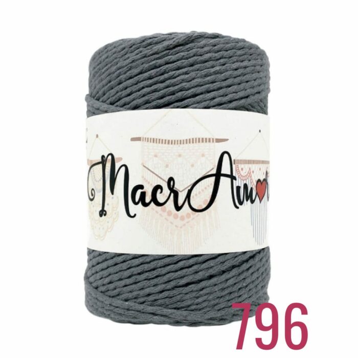 Macramé gris plomo