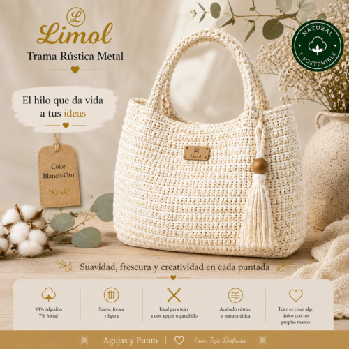 ejemplo bolso realizado con trama rustica metal