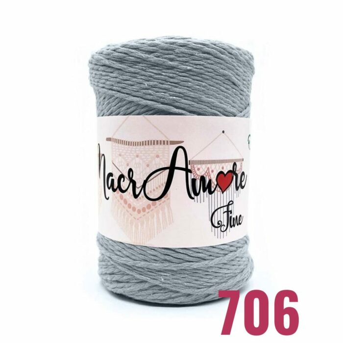 macramé fine gris claro