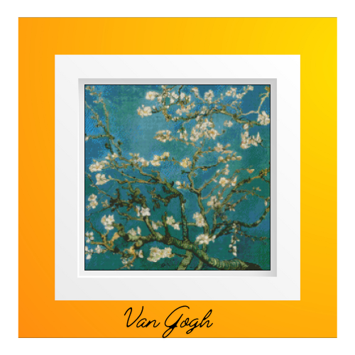 Almedros de van gogh punto de cruz