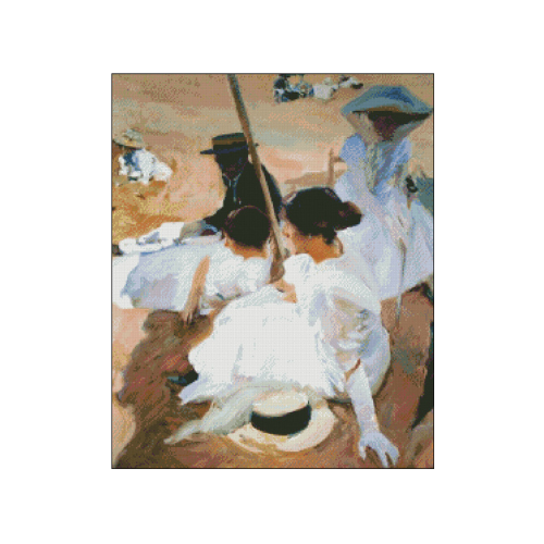 bajo el parasol punto de cruz