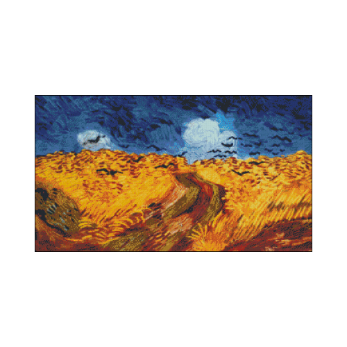 campo de trigo con cuervos para bordar