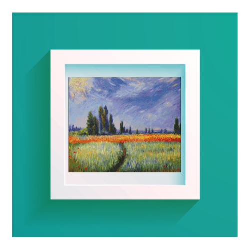 campo de grano monet en punto de cruz
