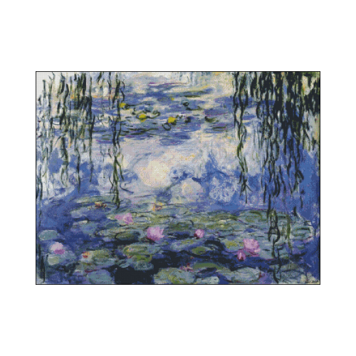 nenufares monet punto de cruz