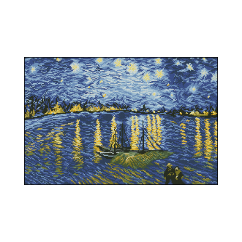 noche estrellada en el rodano para bordar noche estrellada de Van gogh punto de cruz