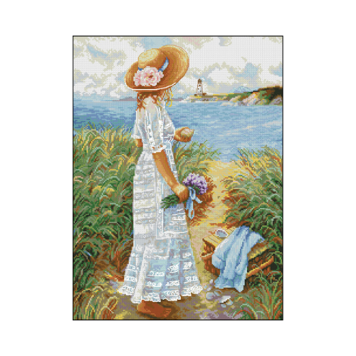 paseo por la playa patron para bordar