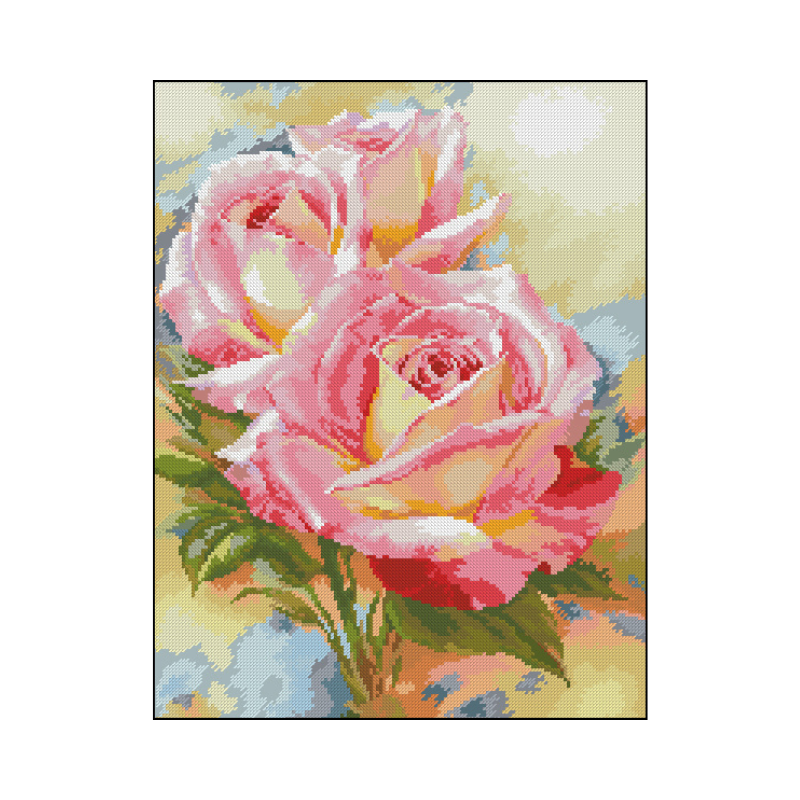 rosas cuadros en punto de cruz