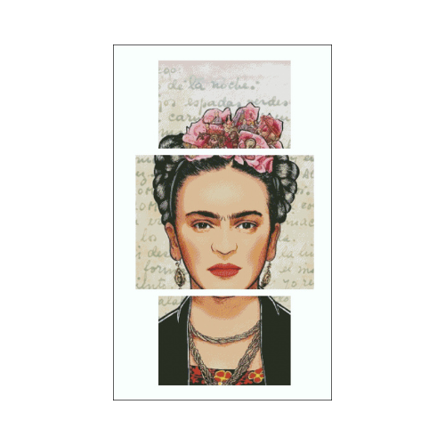 triptico frida punto de cruz