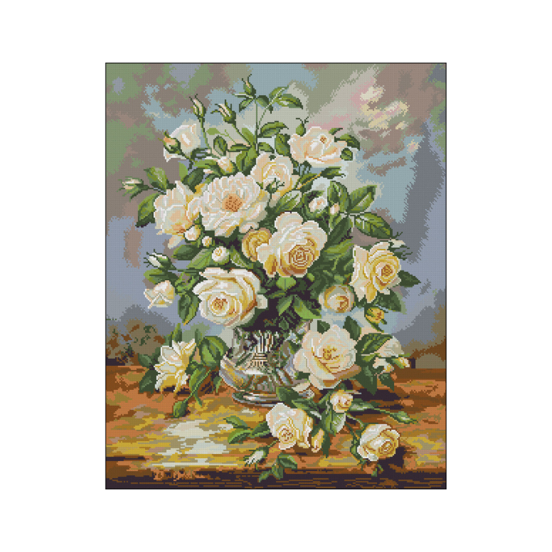 Bellas rosas para bordar en punto de cruz