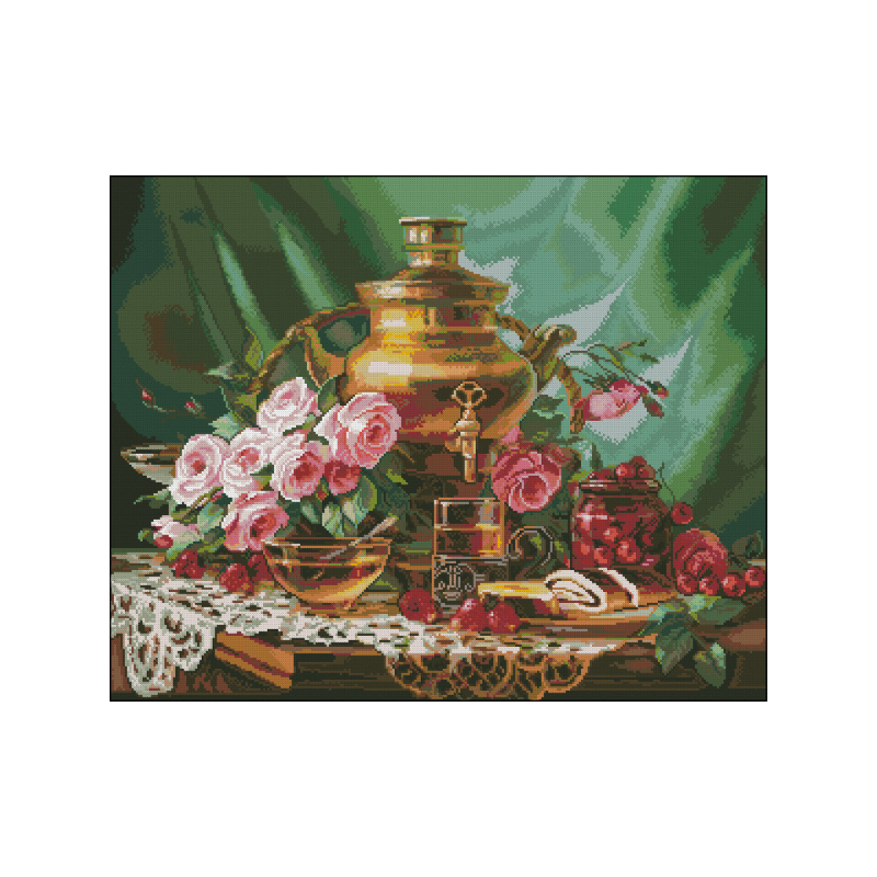 Te y rosas en punto de cruz Te y rosas punto de cruz ofertas