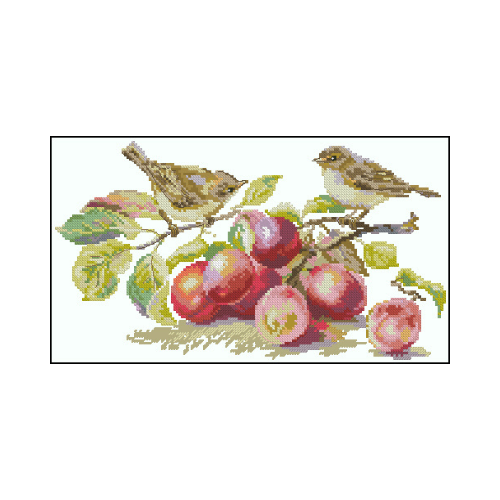 ciruelas punto de cruz