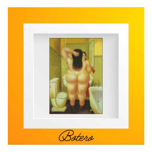 mujer baño botero para bordar