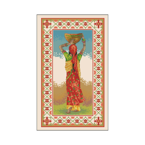 mujer hindu patron de bordado