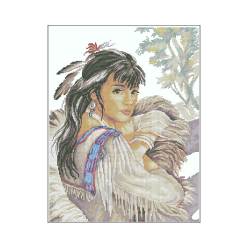 mujer nativa punto de cruz mujer nativa en punto de cruz