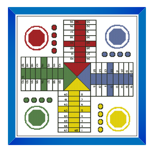 parchis 4 jugadores en punto de cruz