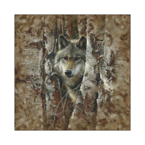 el lobo en punto de cruz