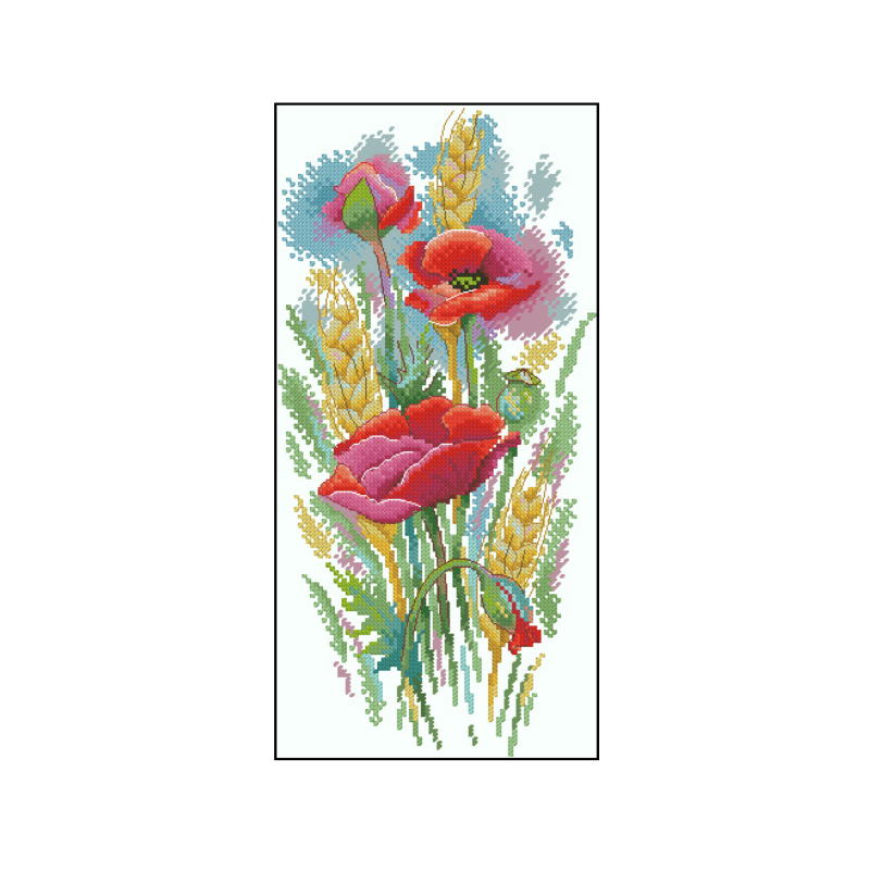 amapolas para bordar en punto de cruz