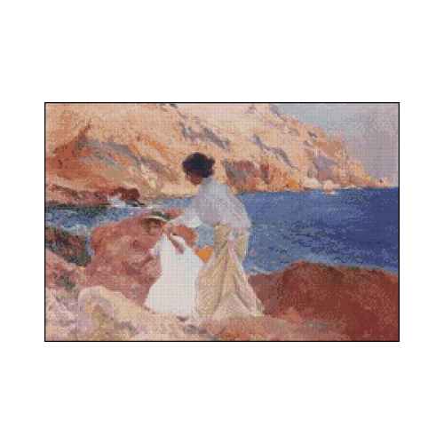 clotilde y elena de sorolla en punto de cruz