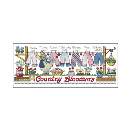 country bloomers punto de cruz country bloomers patron baño para bordar