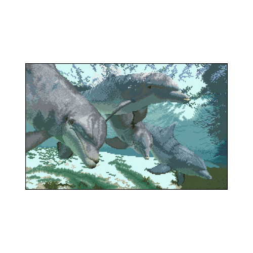 delfines punto de cruz