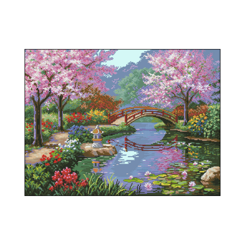 jardin japones punto de cruz