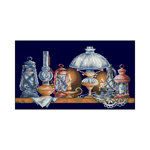 lamparas punto de cruz