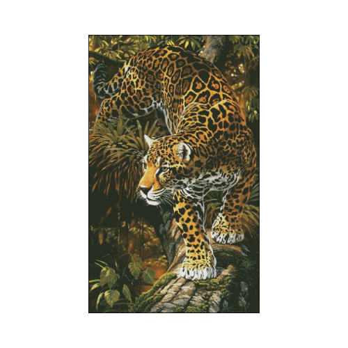 leopardo en la selva punto de cruz leopardo en la selva en punto de cruz