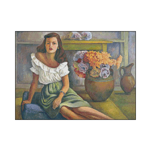 mujer de diego patron para bordar