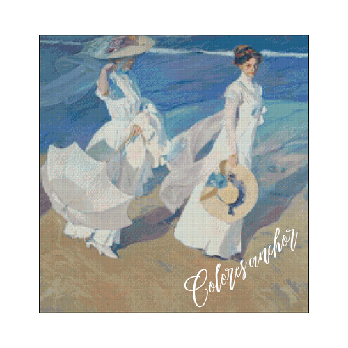 paseo por la playa anchor punto de cruz paseo por la playa de sorolla patron punto de cruz