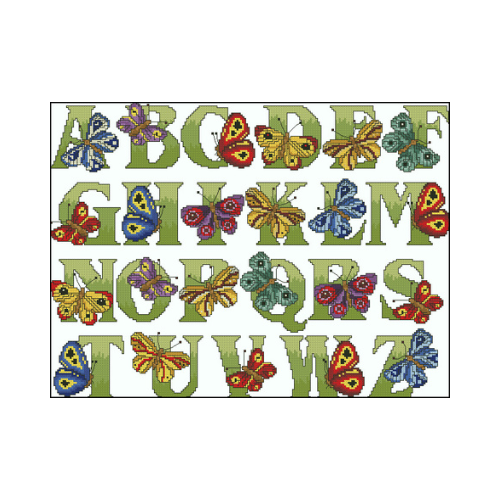 abc mariposas patron punto de cruz