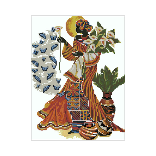 oshun en punto de cruz