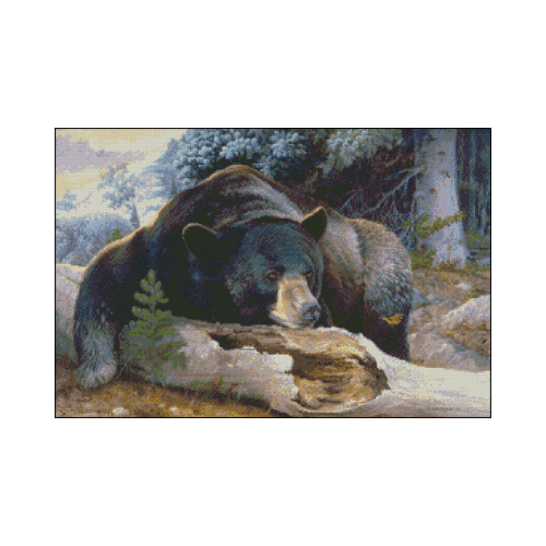 el oso en punto de cruz