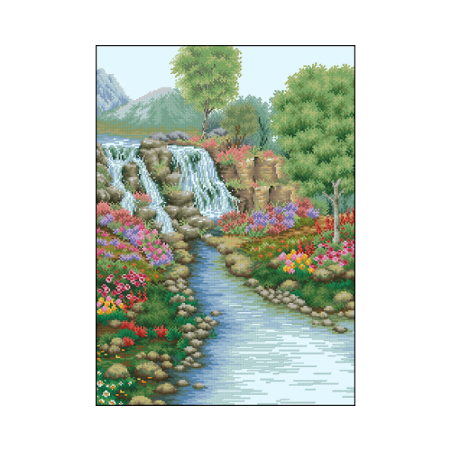 la cascada en punto de cruz la cascada patron punto de cruz