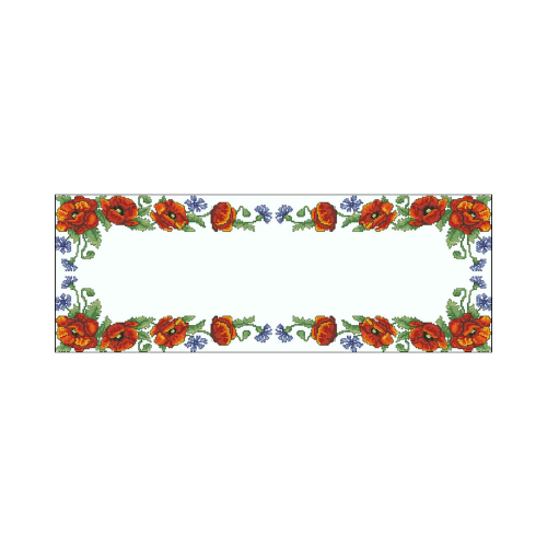 amapolas camino de mesa para bordar