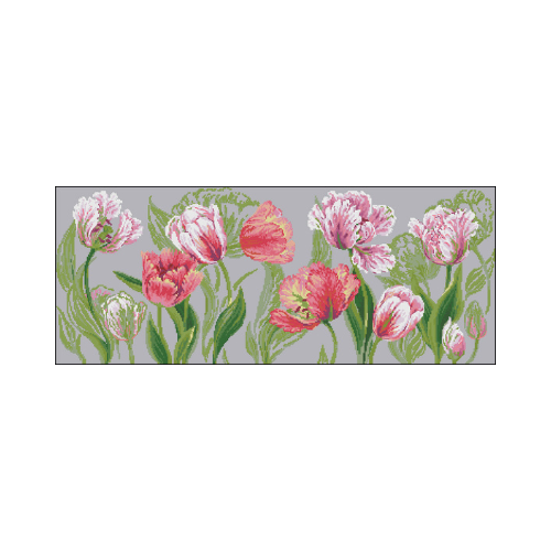 color de tulipanes esquemas en punto de cruz