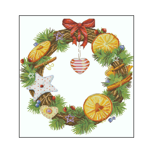 corona naranja y canela patron para bordar