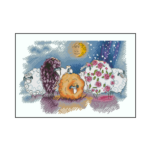 en mis sueños ovejas en punto de cruz