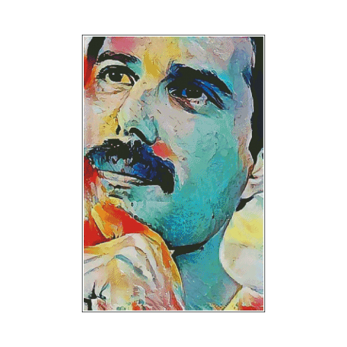 freddy mercury en punto de cruz