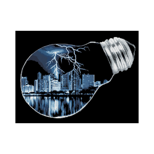 iluminando la ciudad punto de cruz paisajes