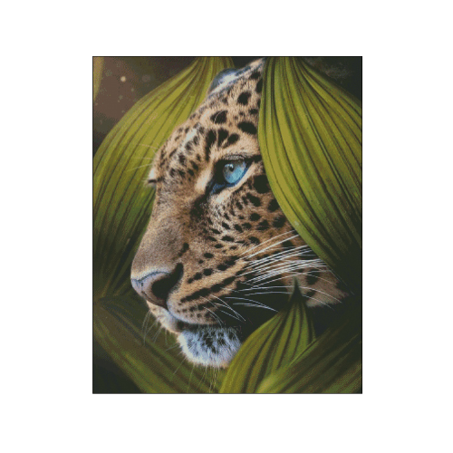 los ojos del leopardo en punto de cruz