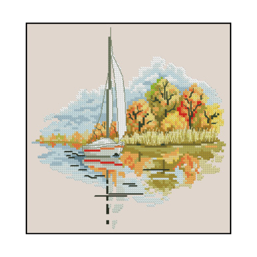 navegamos en otoño punto de cruz para bordar