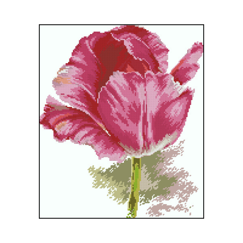 Tulipan en punto de cruz bordar