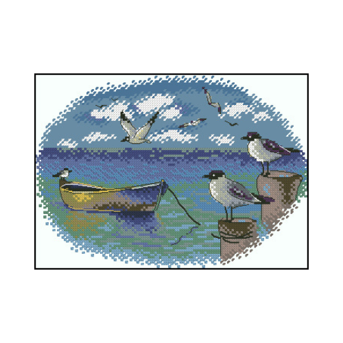 El mar punto de cruz