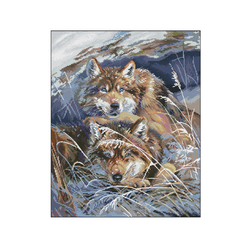 familia de lobos punto de cruz familia de lobos en punto de cruz