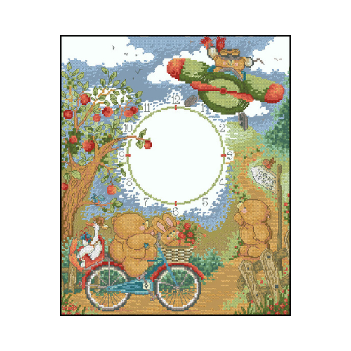 reloj amigos punto de cruz