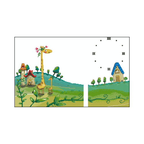 reloj jardin fantasia en punto de cruz