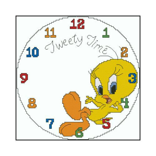 reloj piolin punto de cruz reloj piolin patron para bordar