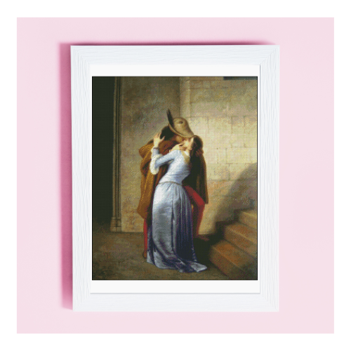 El beso de francesco hayez en punto de cruz