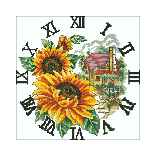 reloj girasoles punto de cruz patron reloj girasoles para bordar