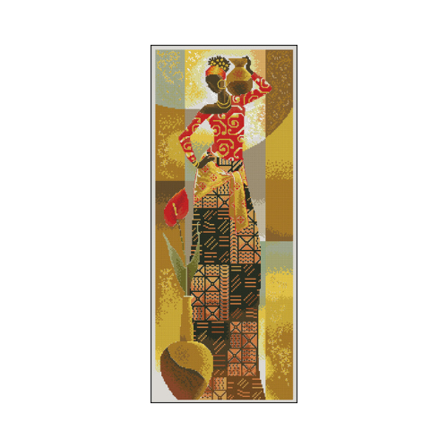 africa en color punto de cruz